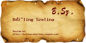 Báling Szelina névjegykártya